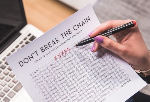 The don't break the chain calendar